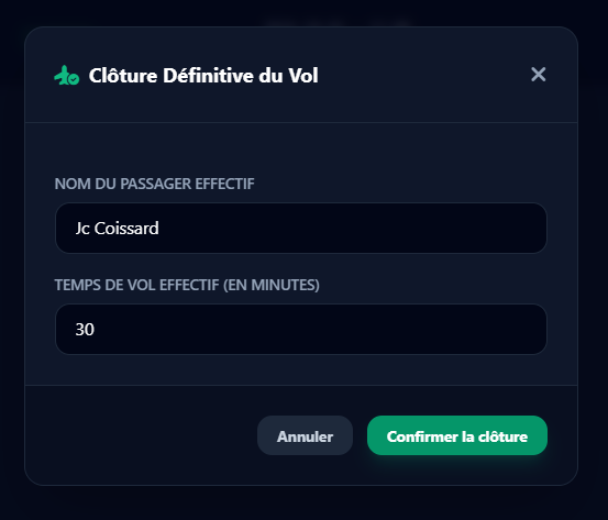 Le pilote clôture
